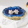 Resin Jewelry Tray for Women Creative Agate Pattern Earrings Holder Dish Exquisite Unique Decorative Ring Tray Perfect Gifts