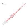 Silicone Pacifier Clip with Teether for Infants, BPA-Free Chewable Baby Anti-Drop Holder Infant Teething Relief Accessory Chain 0-24 Months, Boil-Safe