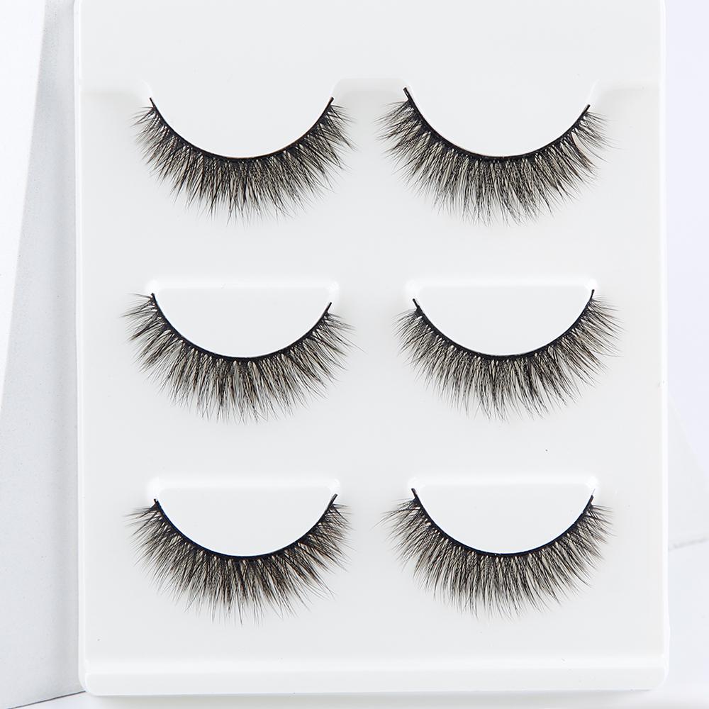 3Pairs Natural False Eyelashes 3D Mink Lashes Eyelash Extension Makeup False Lashes Kit