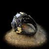 Silver Retro Exaggerated Full Zircon Antique Gift Personality Gem Ring Female Wedding Party Engagement Jewelry Anniversary