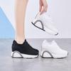 "2024 Autumn Women's White Height-Enhancing Sports Shoes - Korean Style, Breathable, Versatile, and Casual with High Heels"