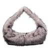 Winter Fluffy Plush Shoulder Bag Half Moon Hobos Faux Fur Bags for Women Handbags Soft Warm Shopper Tote Cloud Dumpling Bag
