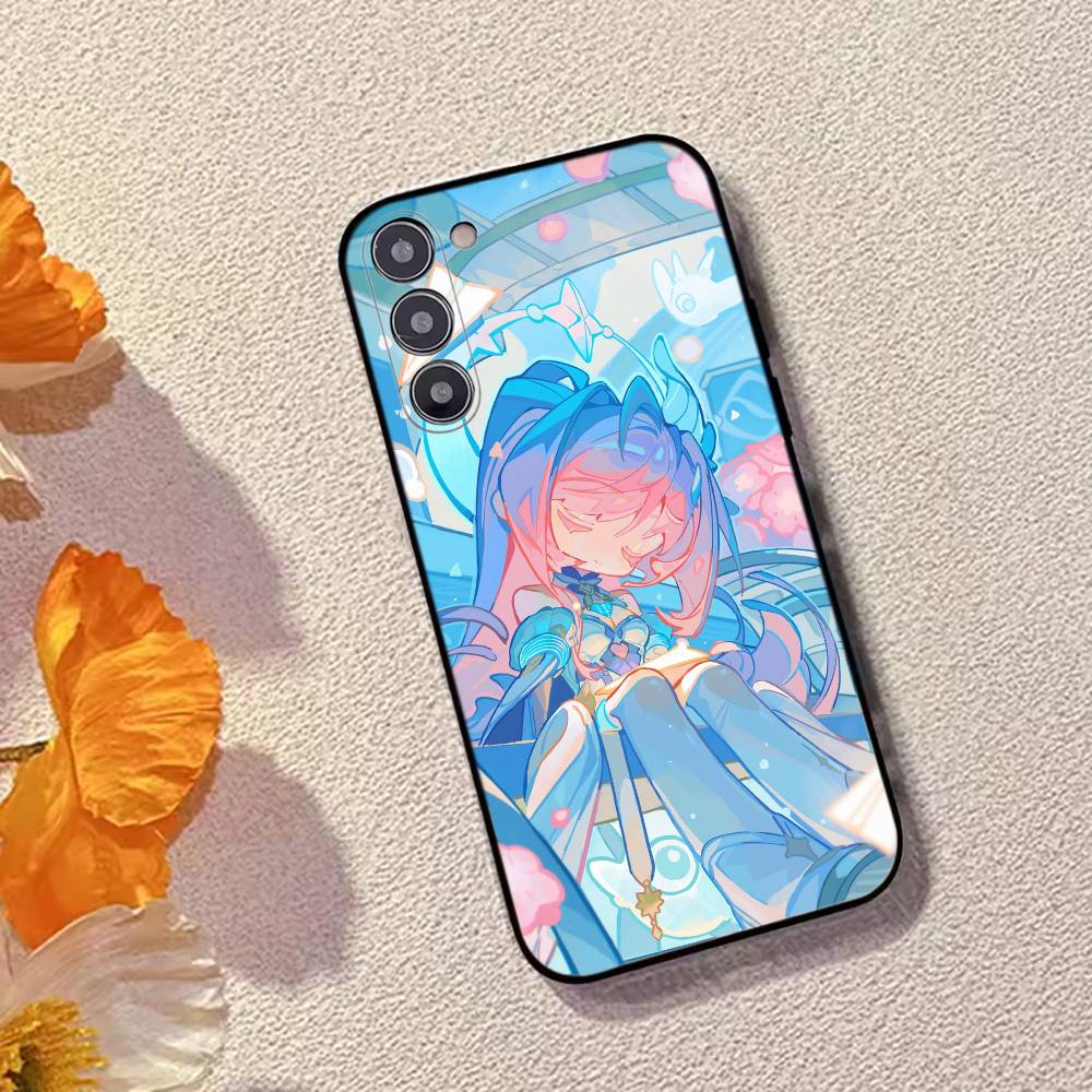 Game Wuwa A-Aemeath Phone Case For Samsung Galaxy A73,A72,A71,A70,A53,A52,A51,Soft Silicone Black Cover