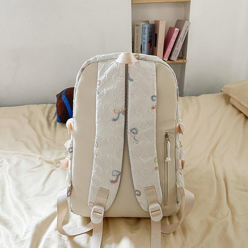 School bag for female junior high school students, high value, cute bow backpack, large capacity, grade 3 to 6 primary school students backpack