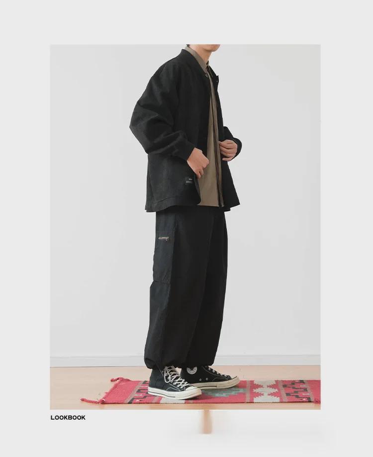 Jaqueta de beisebol unissex japonesa retrô de camurça com ombros caídos (Outono de 2022)