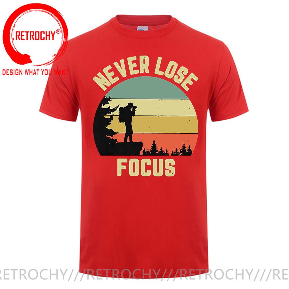 Funny Photographer Shirt Camera Focus tshirt Never Lose Attention Photography TShirt Designer Customized Travelling Men T Shirt S