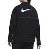 Nike Sportbekleidung Swoosh Logo auf dem Rücken Polokragen Überschnittene Schultern Webjacke 1 Damenjacke Schwarz DM6204-010
