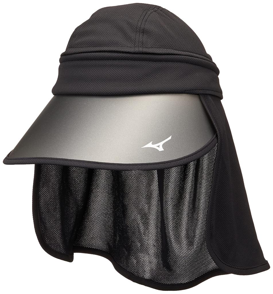 Mizuno UV Visor with UV Protection and Deodorizing Free Size Women's 4-Way (Brim) Tape, E2MWA224, Black,