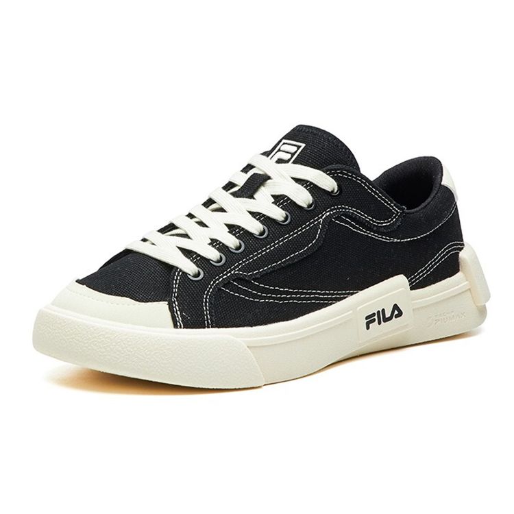 Fila Fusion Canvas Fashion Comfortable Durable Lightweight Low-Top Skate Shoes Women Sneaker Black White T12W125107FBK