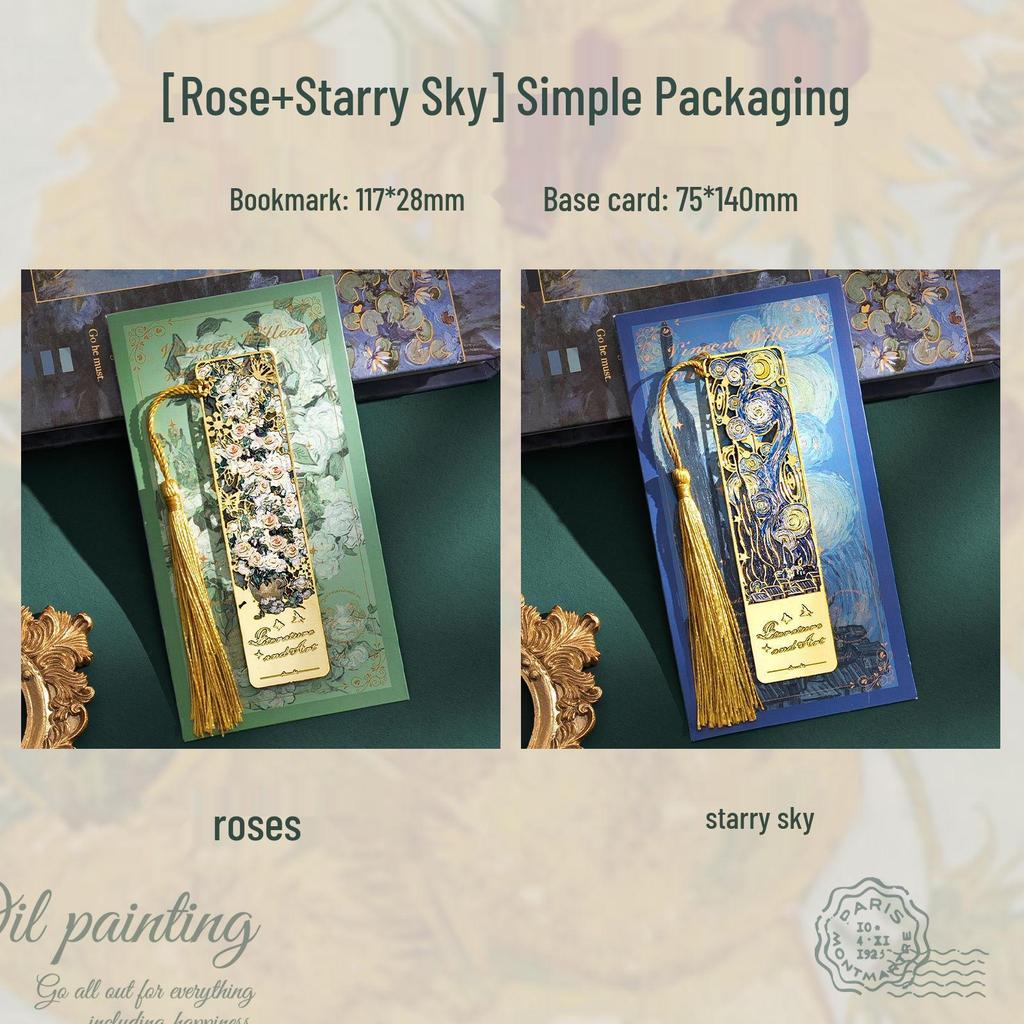 Retro Oil Painting Bookmark: Exquisite Metal Souvenir for Teacher's Day and Back-to-School Gifts