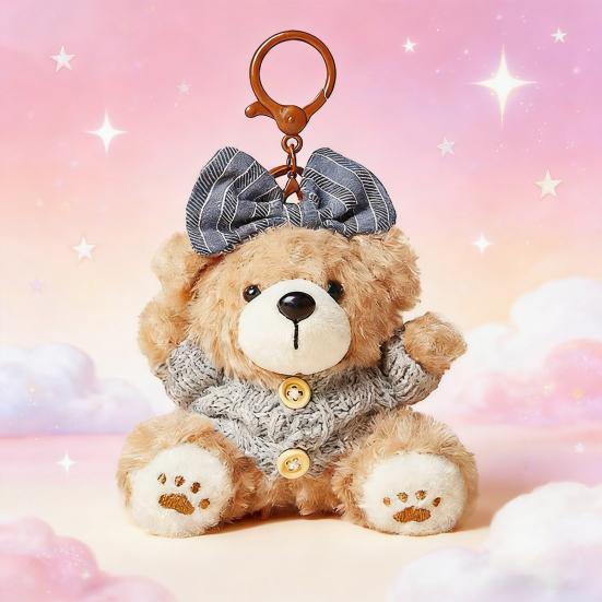 Niedlicher Plüschbär Schlüsselanhänger für Frauen Stofftier Taschenanhänger für Handtasche Rucksäcke Geldbörsen Gepäckanhänger Accessoire