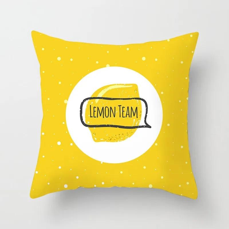 Yellow Flower Pillowcase Office Living Room Home Pillowcase Car Ornaments