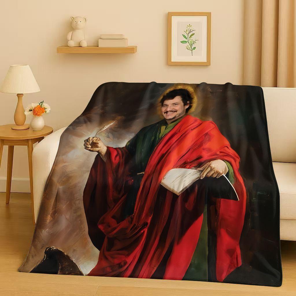 Fashion Pedro Pascal Handsome Actor Flannel Blanket,Ultra Soft Warm Plush Throw for Home Bedroom Bed Sofa Cover Kids Picnic Gift