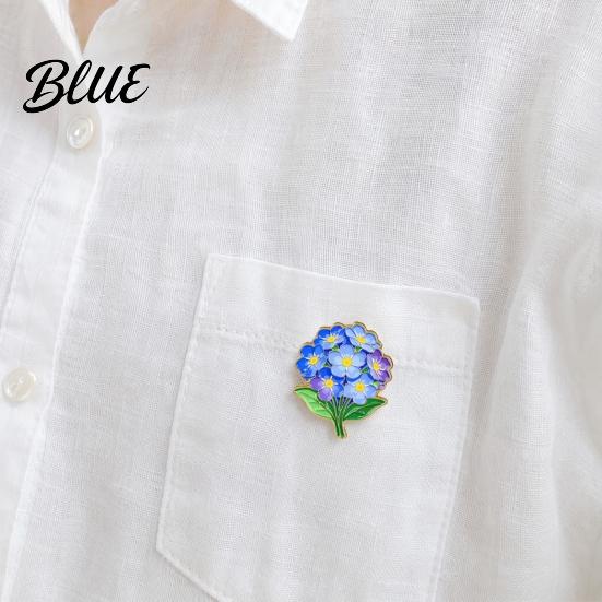 Alloy Flower Brooch Zinc Pin Colorful Shape Lapel Smooth Polished