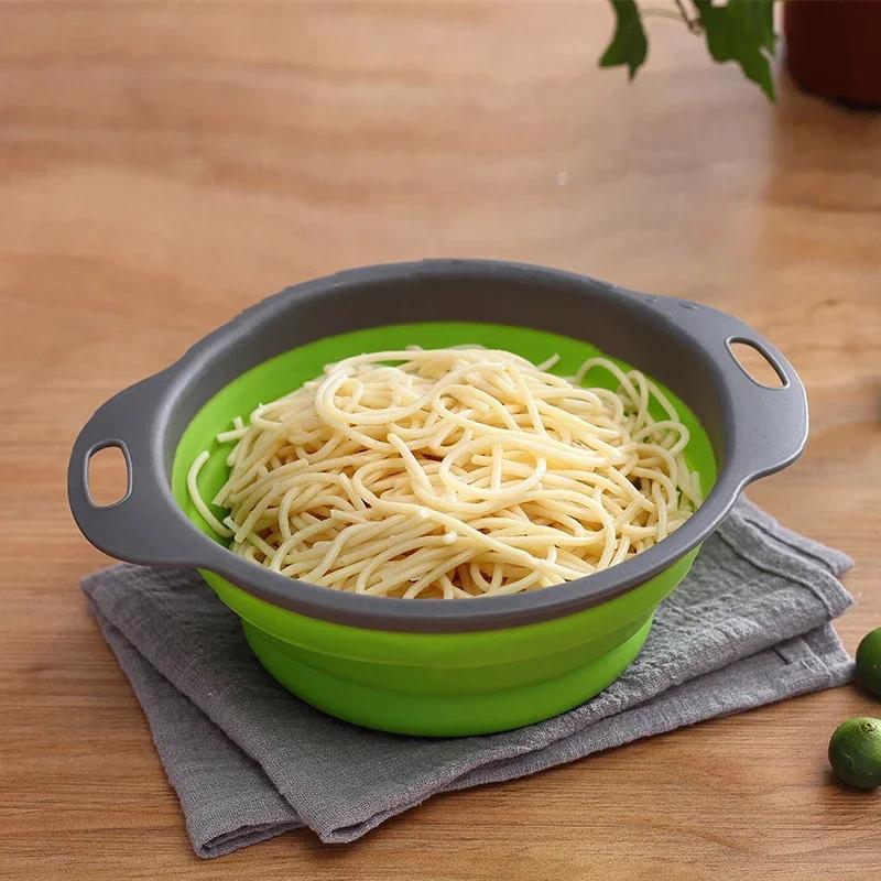 Корзина для сушки овощей Гаджеты для домашней кухни Складная сушилка для посуды Фрукты Круглые складные Полезные вещи для кухонных принадлежностей Силикагель