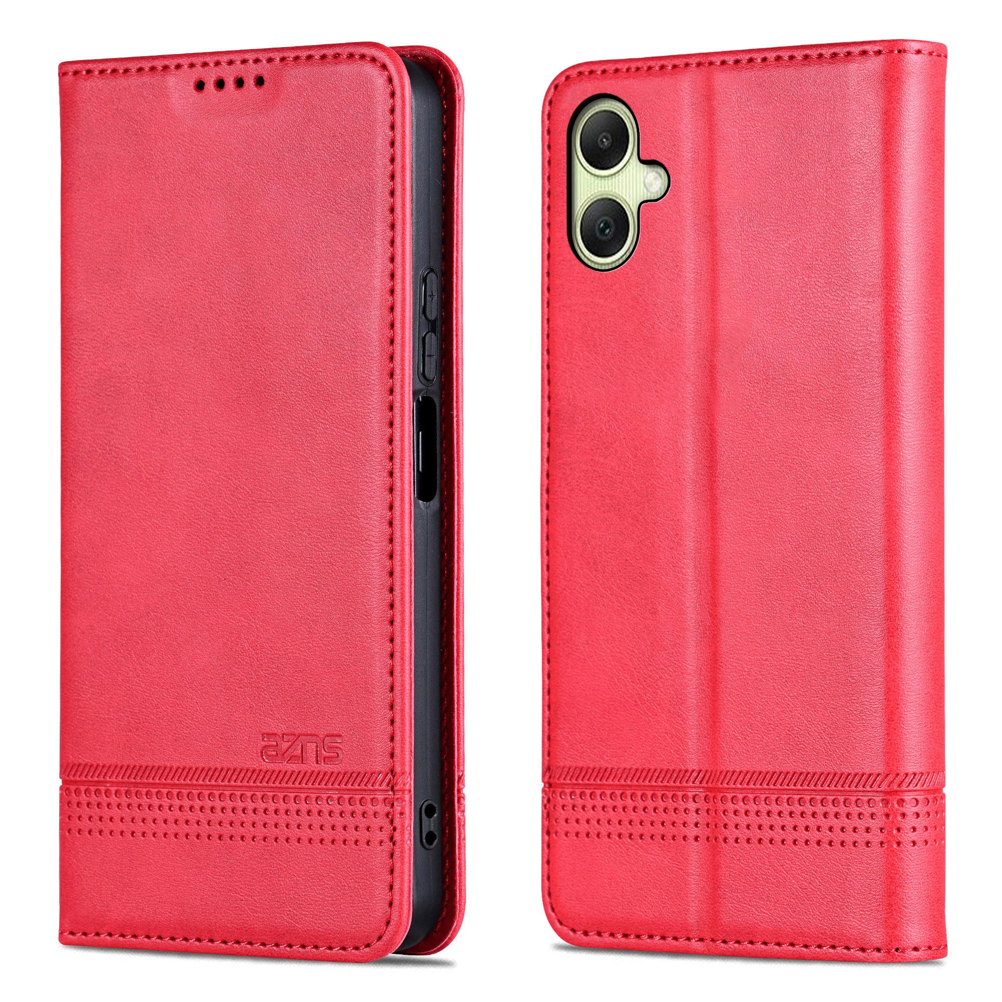 

AZNS Чехол для Samsung Galaxy A07 4G, Текстура коровьей кожи, Кошелек из ПУ кожи, Чехол для телефона Red