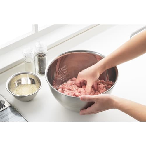 Yoshikawa Silver Bowl, 24cm, with Graduations, Perfect Fit, Made In Japan, Tsubame-Sanjo, SJ1396