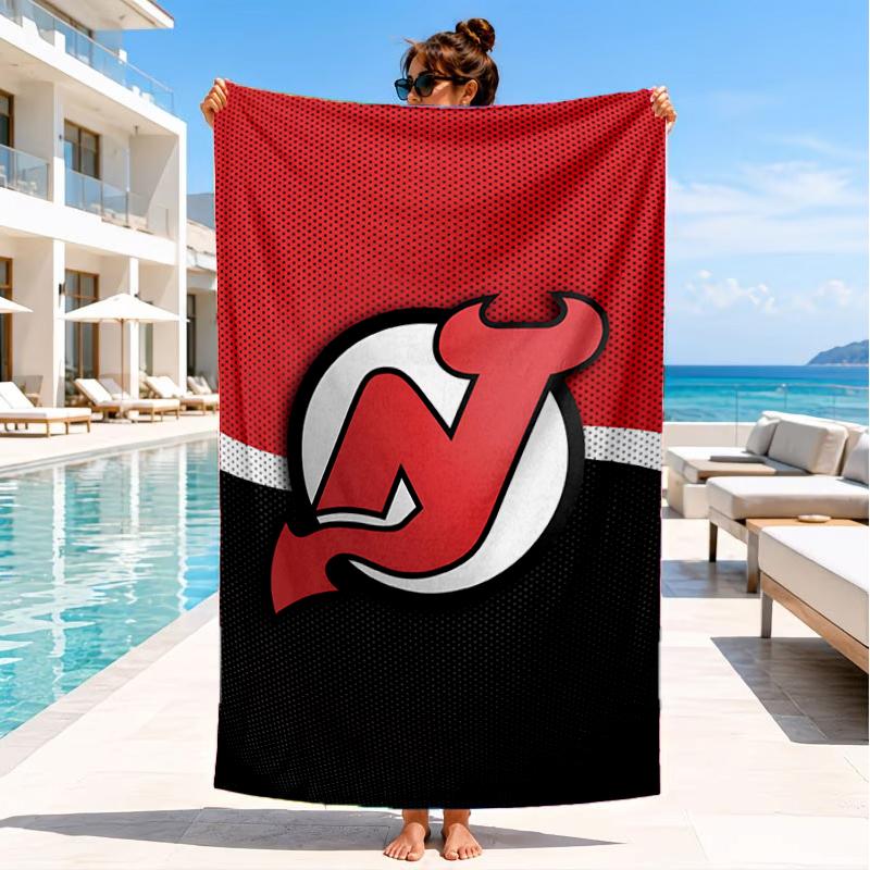Jersey Devils Logo Beach Towel, Super Soft Microfiber, Perfect Gift for Her/Him, Birthday, for Pool, Beach, Travel, Decor Beach Party