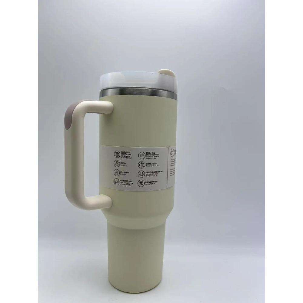 

Кружка 40 унций с ручкой и соломинкой | Подстаканник для путешествий | Изолированная кружка из нержавеющей стали | Не содержит БФА | 1000-1500ml