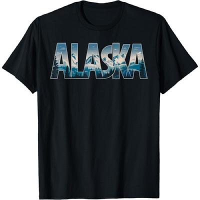 Alaskan Snowy Mountain Alaska Day Gifts Mens Womens Alaska T-Shirt