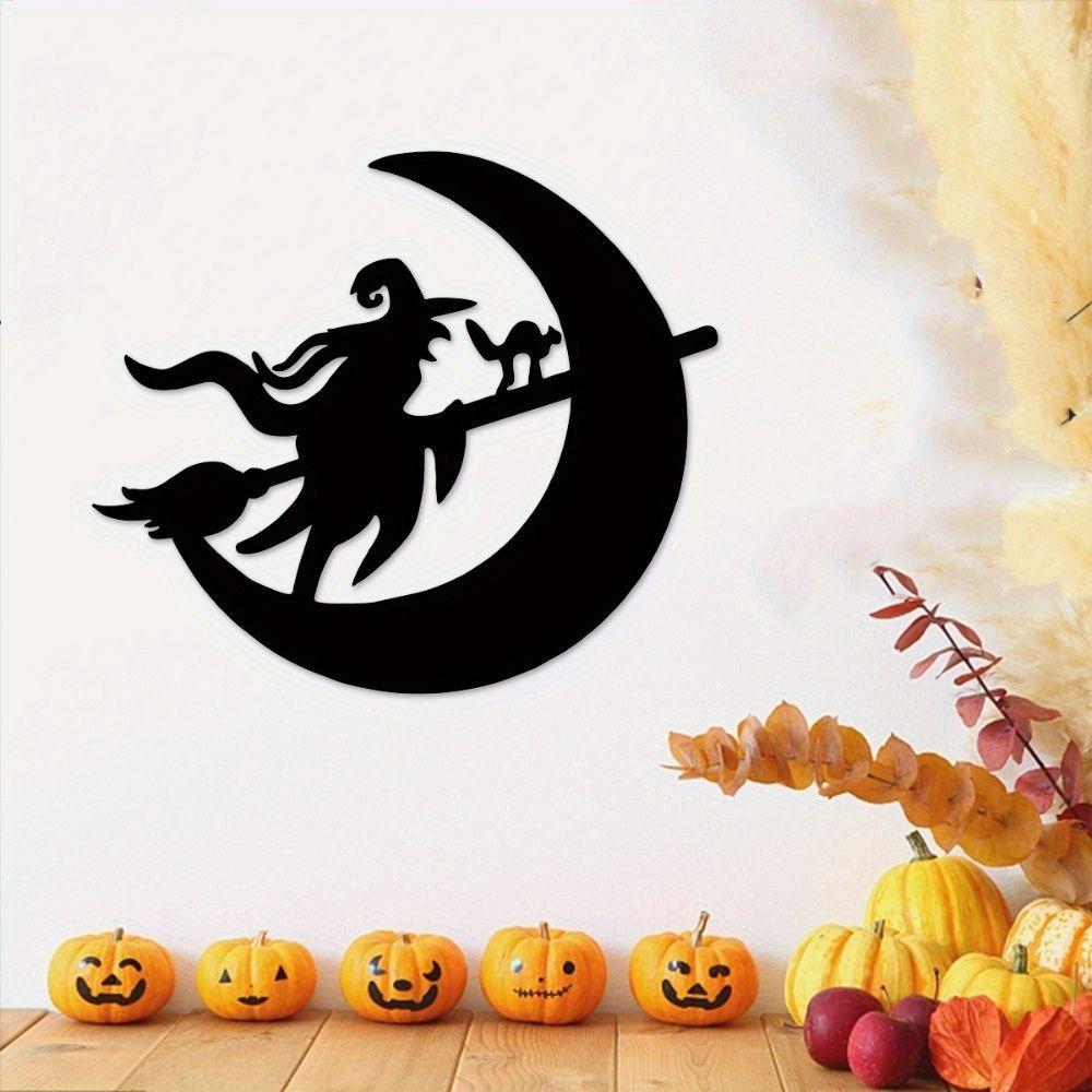 Metal Witch Door Hanger Halloween Decor
