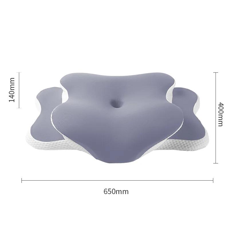 Ice Silk Pillowcase Ergonomic Cervical Pillow Memory Foam Pillow Neck Pain Relief Comes Adjustable Home for Back Side Sleepers