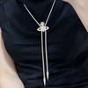 Saturn Pendant Necklace For Women With Rhinestone Accents And Adjustable Snake Chain