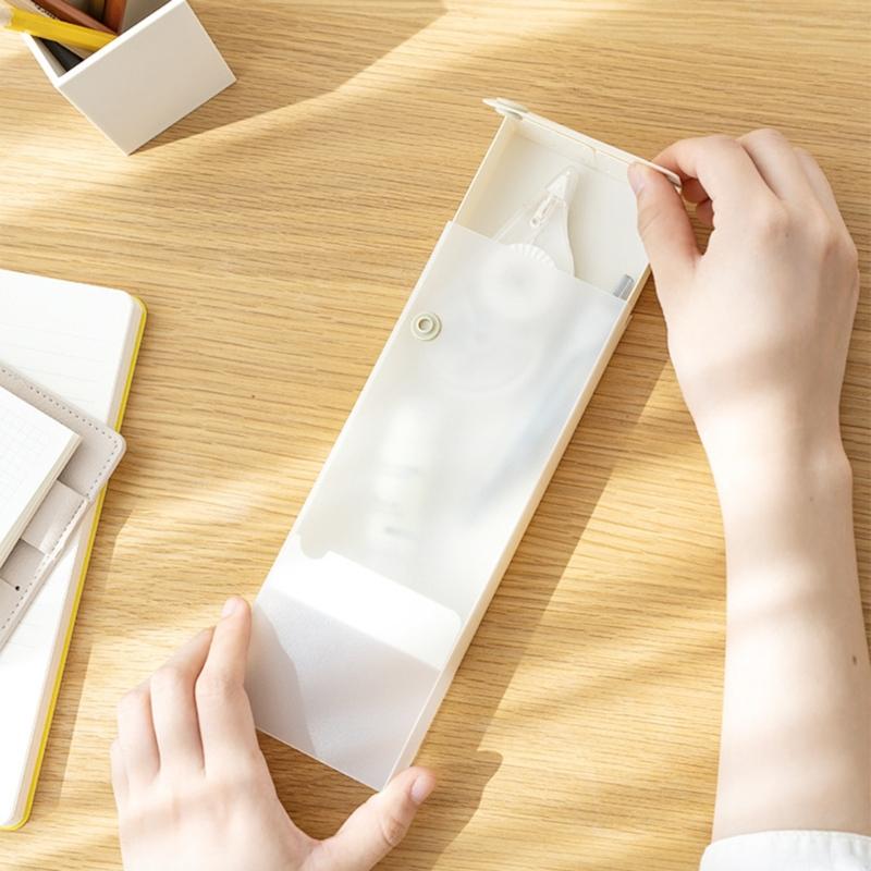 2Pcs Plastic Pencil Box Large Capacity Pull out Pen Case Sketch Pencils Organiser Case Coloring Pencil Container