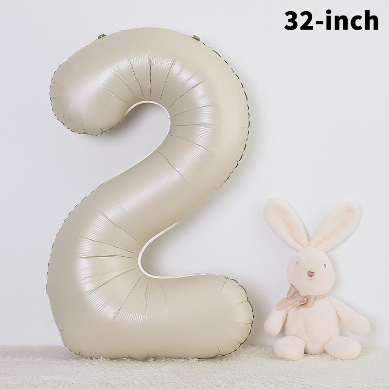 1/3/10Pcs Holiday Party Decorations, Baby Birthday Decorations, 32-Inch Individually Wrapped Caramel Cream Number Foil Balloons