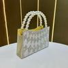 2025 Luxury Big Pearl Handle Women Evening Clutch Bag Brand Shiny Diamond Dinner Handbags High-end Party Dress Crossbody Bag