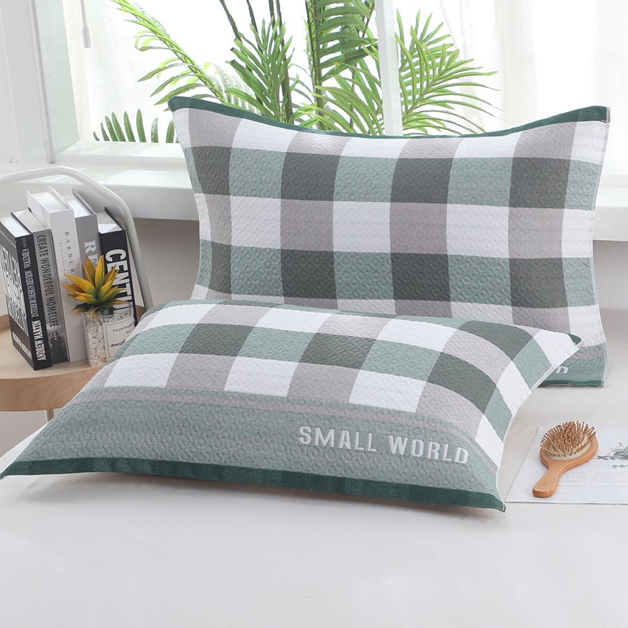 Set Asciugamano Cuscino Cotone a Quadri Extra Large e Spesso - Garza per la Casa Resistente alle Macchie per Coppie, Studenti