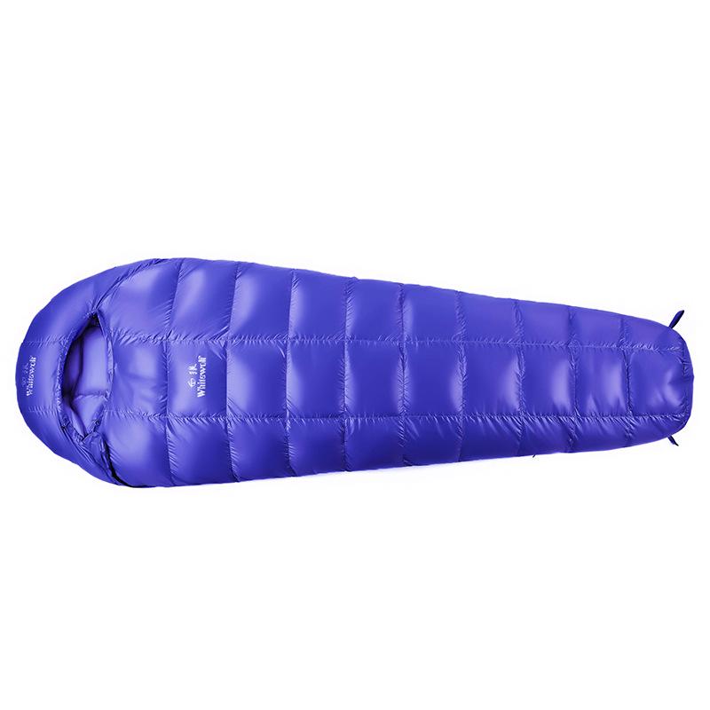 

Thickened Waterproof Mummy Sleeping Bag – Portable, Packable, and Warm for Adult Outdoor Camping 400g Duck Down синий