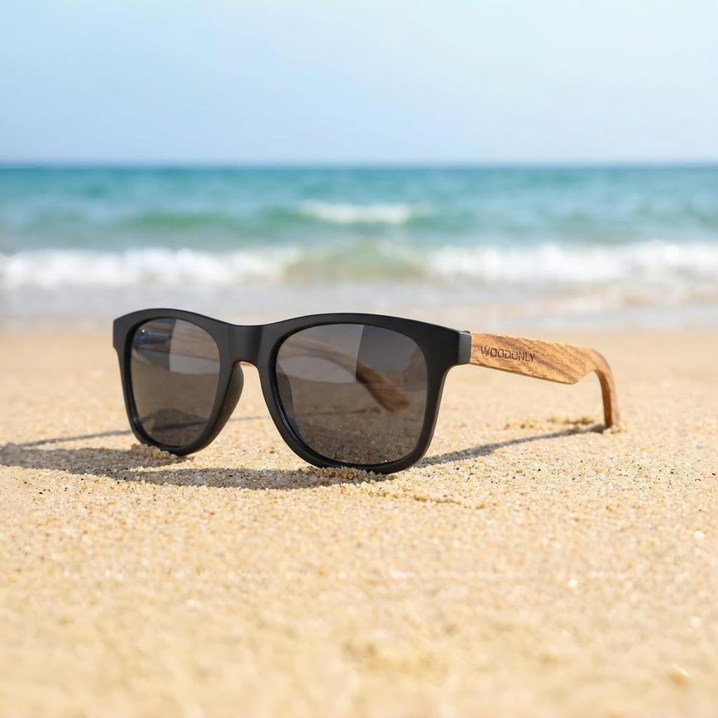 WOODONLY Sunglasses Vintage Polarized UV400 Handmade ZEBRA Wood Gray