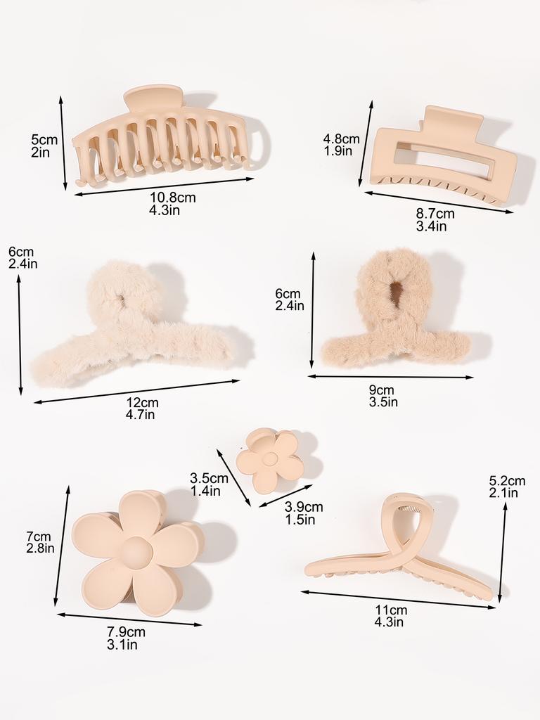 7PCS Hair Clips for Women, Flower Claw Clips for Thick Hair, Non-Slip Hair Accessories with Multi-Styles