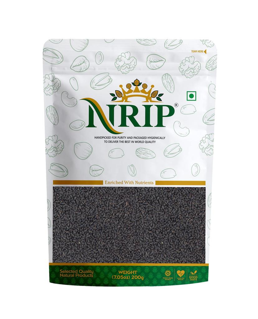 NRIP Basil Seeds 200g - Sabja Seeds | Beat the Summer Heat | High Fibre and Omega 3 | Seed for Eating | Weight Management