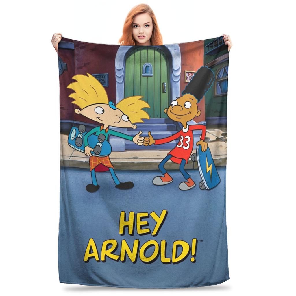 Hey Arnold Adventures Anime Drama Blanket Multi-size Soft Fuzzy Plush Throw Blankets for Sofa Couch and Bed