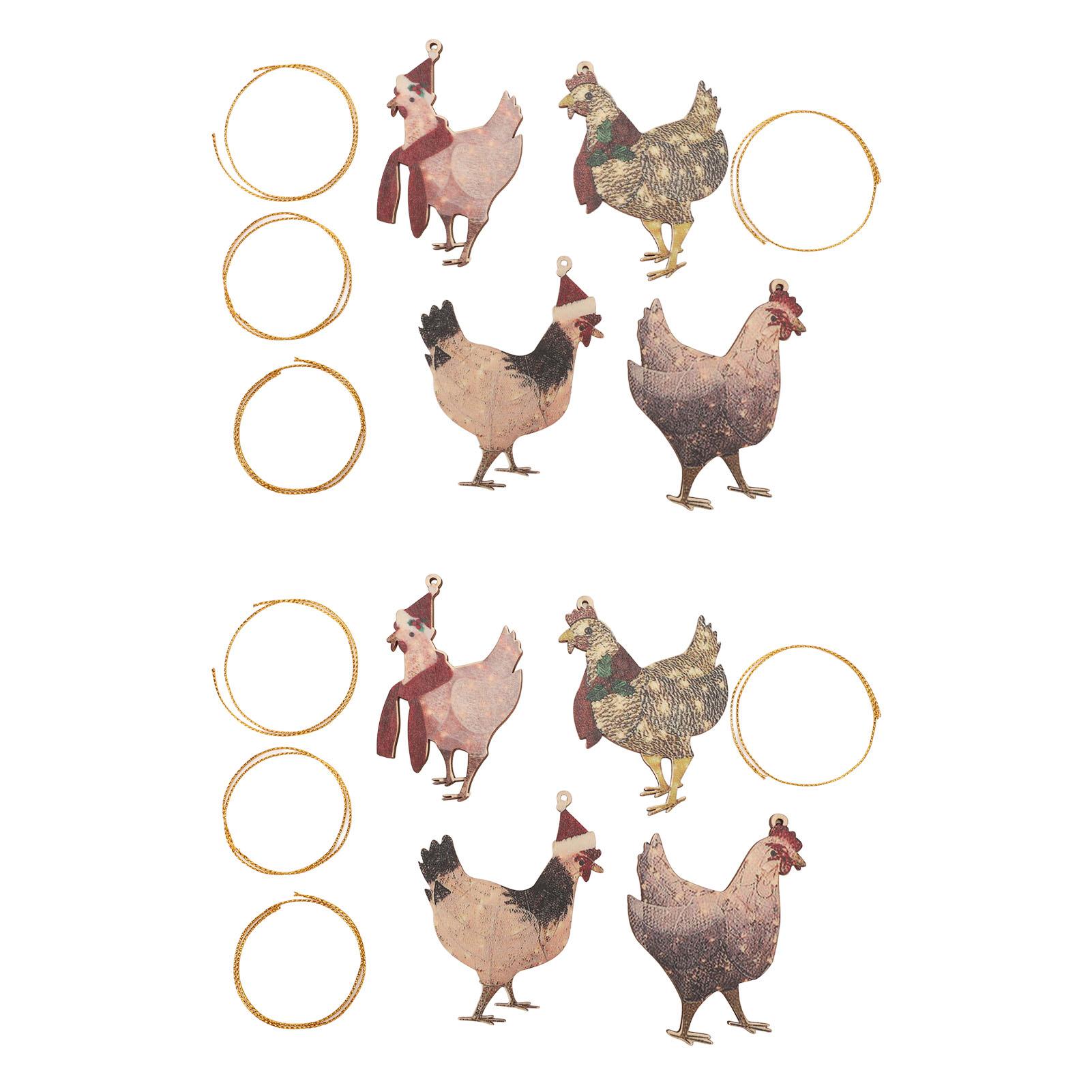 

8 шт. елочных украшений в виде индейки с веревочкой, товары для вечеринки, подвесная индейка на День благодарения для урожайной осени