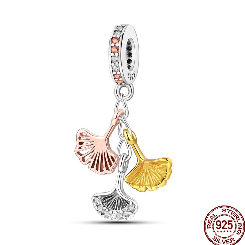 Copper Art Golden Zircon Saturn Flower Butterfly Charm Beads Suitable For 3Mm Original Bracelet Jewelry