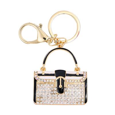 Fashion Small BaG Shape Alloy Plating Women Keychain Jewelry Gift (CHY-5287 Black)