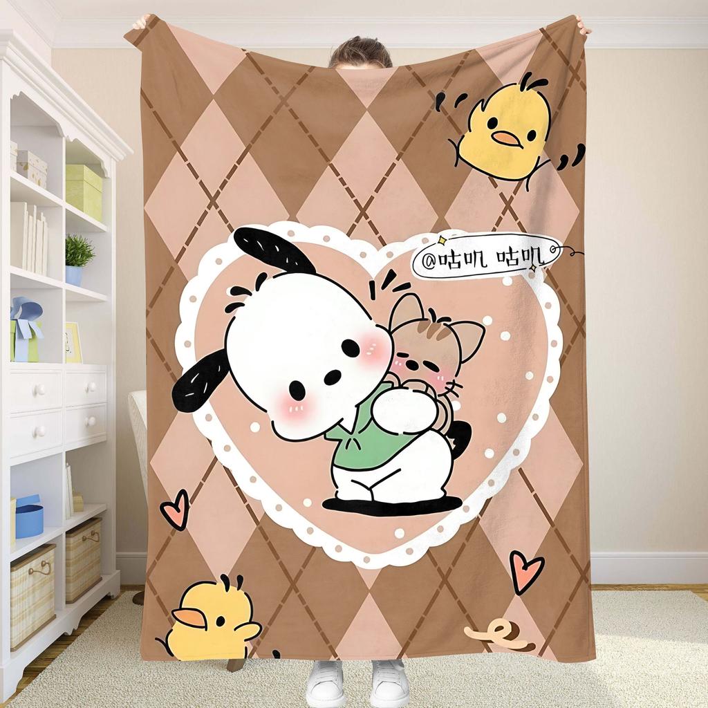 P-Pochaccoes Picnic Blanket Fluffy Soft Blankets and Throws Sofa Blankets for Bed Summer Comforter Bedspread on the Bed Anime &