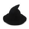 Faltbarer Strick-Hexenhut Halloween Kostüm Party Kegelspitze Breiter Rand Damen Accessoire In Mehreren Farben