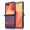 Splice Cards Solt Leather Phone Case for Samsung Galaxy Z Flip 8 7FE 6 5 4 3 Shockproof Comfortable Grip Slim Portable Cover