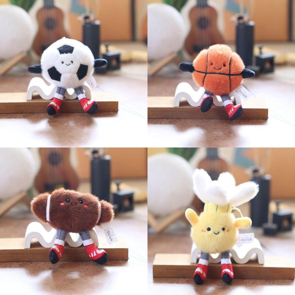 Football Sports Basketball Equipment Pp Cotton Plush Keychain Bag Decor Kids For