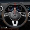Leather Car Steering Wheel Cover for Mercedes-Benz A-class CLE-class G350 C220 C-class GLB W124 W203 W447 W212 W210 W221 W213 mo00