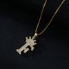 Fashion High-End Crown Letter Necklace Women'S Zircon Pendant Niche Stainless Steel Hip-Hop Pendant Accessories