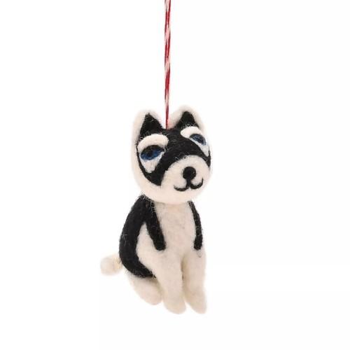 The Seasonal Gift Co. Felt Husky Christmas Tree Decoration