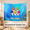 Custom Name Text Tapestry,Baby Shark Boho Wall Hanging, Decorative Backdrop Tapestry For Room