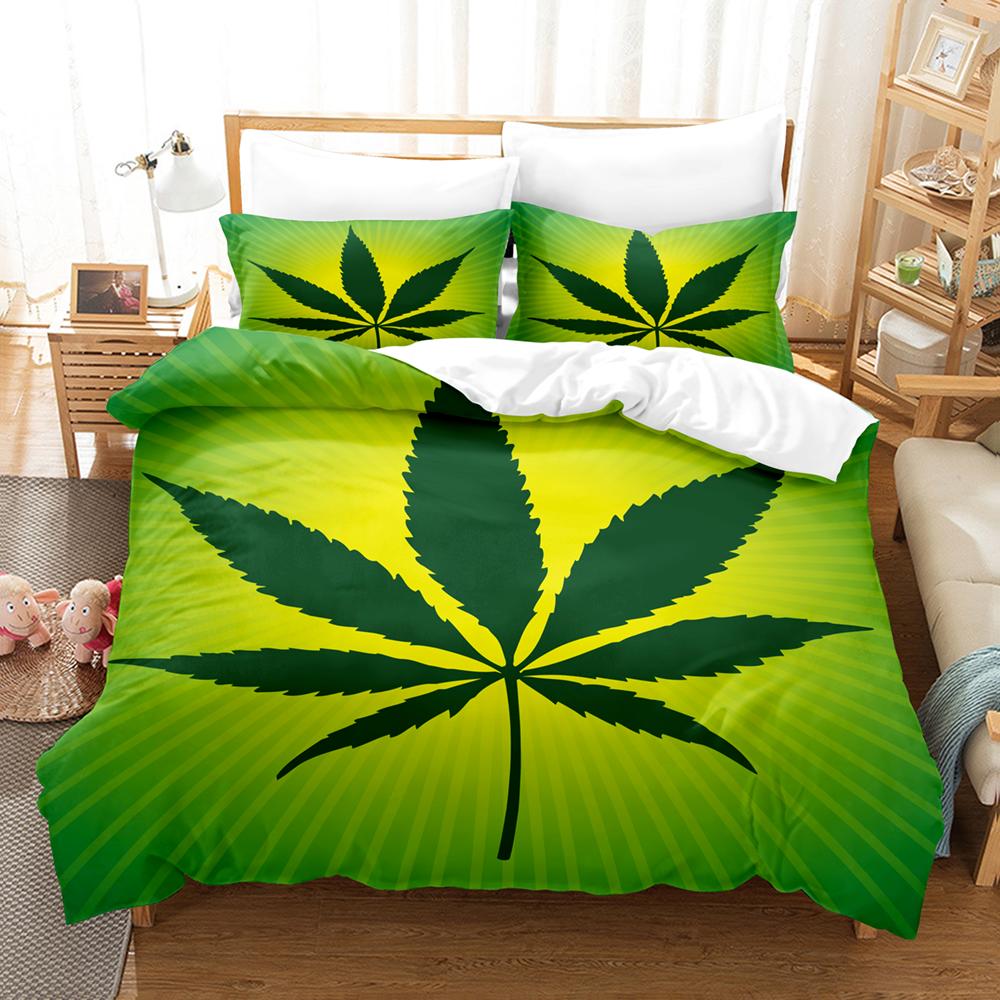 Comforter Colorful Maple Leaves Bedding Set Single Twin Full Queen King Size Cool Bed Set Aldult Kid Bedroom Three-Piece Suits 3