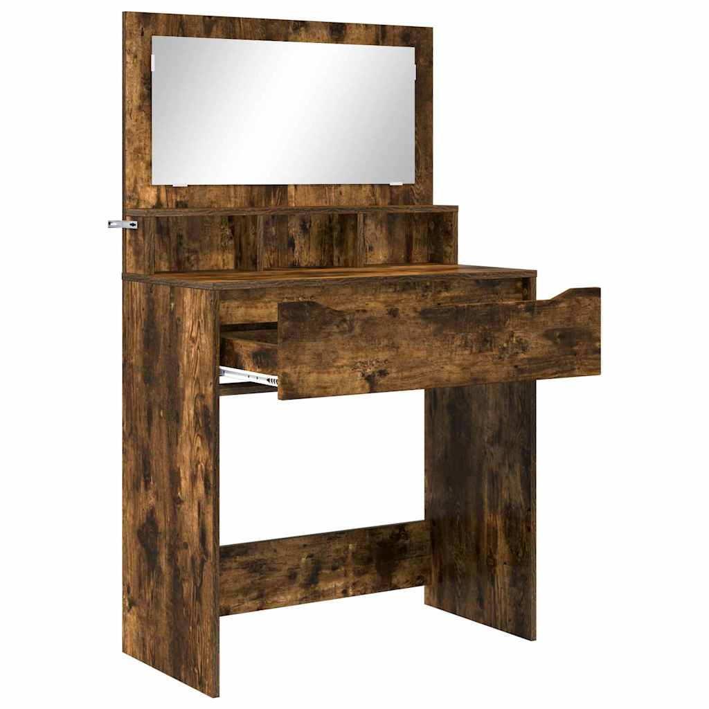 Bedroom Dressing Table Smoked Oak 80 x 39.6 x 135 cm