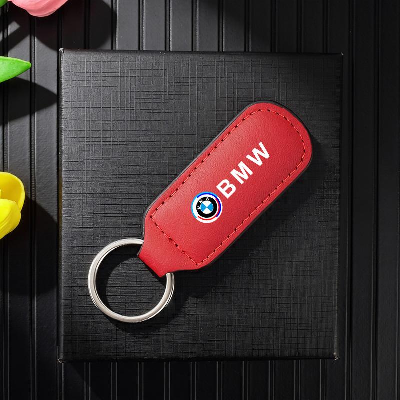 Luxury Leather Car Badge Keychain Keyring Metal Key Ring For BMW 50th Anniversary 1 3 5 7 Series G30 G20 E87 E92 E30 X1 X3 X5 X6 ulbn07